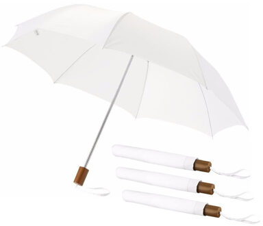 Bruiloft paraplu bruid/bruidegom - 4x - wit - opvouwbaar - compact - dia 93 cm