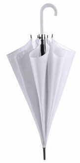 Bruiloft paraplu bruid/bruidegom - wit - kunststof handvat - dia 107 cm