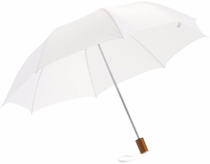 Bruiloft paraplu bruid/bruidegom - wit - opvouwbaar - compact - dia 93 cm