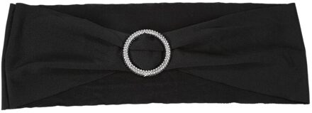 Bruiloft Stoel SashesBand Elastische Spandex Stoel Cover Sjerpen Bows Elastische Stoel Banden Met Gesp Slider Sjerpen Bows Decoraties zwart