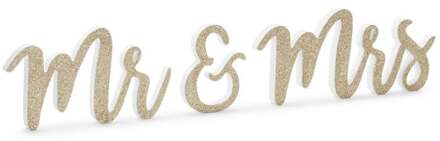 Bruiloft Tafeldecoratie Mr, & Mrs, Wit 50cm