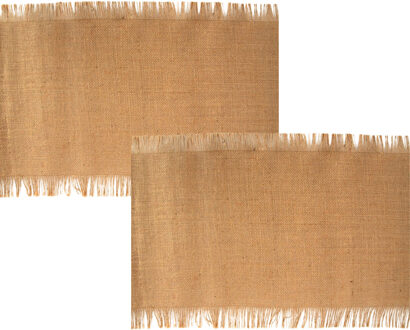 Bruiloft tafelloper - 2x - jute - 29 x 500 cm - beige - Boho/natural feestversiering