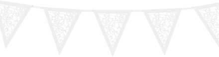 Bruiloft vlaggenlijn Romance - 3x - papier - wit - 3 meter - Huwelijk feestversiering