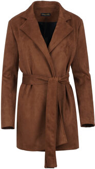 Bruin Alcantara-Look Jasje met Riem - XL