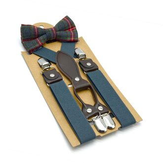 Bruin Baby Bretels Met Vlinderdas Britse Stijl Kids Bretels Set Solid Wedding Bretels Voor Kinderen Geel Roze 65Cm * 2.5 donker grijs