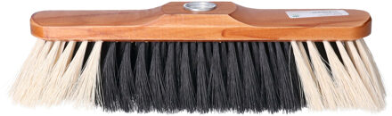Bruin gelakte zachte binnen bezemkop bruin/zwart 28 cm