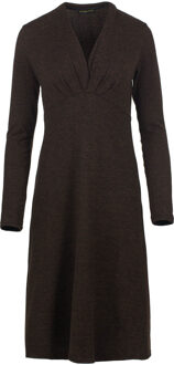 Bruin gemêleerd Lange Mouw Empire Lijn Jersey Jurk - maat