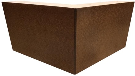 Bruin houten hoekmeubelpoot 10 cm