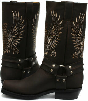 bruin lederen cowboylaarzen voor heren - Bald Eagle - maat