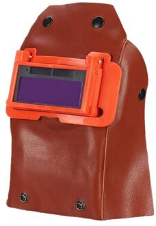 Bruin Lederen Solar Auto Lasfilters Helm Masker Filter Flip Bril Zonnekap Beschermende Apparatuur Lassen Schermen