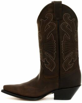 bruin lederen western cowboylaarzen-buffel - EU 44