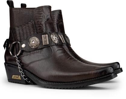 Bruin lederen Winklepicker westerse gotische laarzen voor heren - EU 40