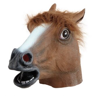 Bruin paarden masker van rubber