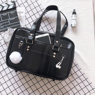 Bruin Zwart Japanse High School Student Zakken Jk Forens Pu Lederen Boekentas Reizen Messenger Bag Handtas Cosplay Kostuum Prop