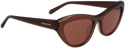 Bruine Acetaat Zonnebril - One Size