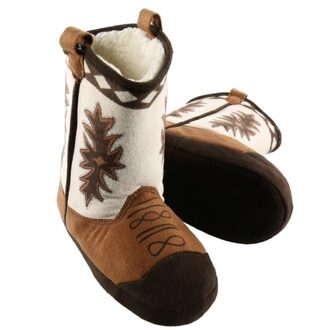 Bruine cowboylaars sloffen voor kinderen - Western sloffen - Cowboy pantoffels voor jongens/meisjes 31-35