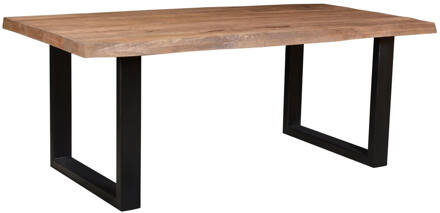 Bruine Eetkamertafel Brix - U Poot - Mangohout - 200 cm