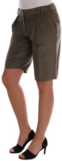 Bruine Fluwelen Bermuda Shorts Zwart