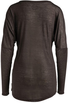 Bruine gebreide top met lange vleermuismouwen in Stretch Jersey duurzame stof