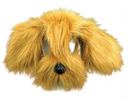Bruine hond masker met vacht