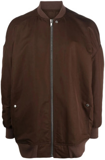 Bruine jas van zuivere wol met zilveren details Rick Owens , Brown , Heren - Xl,L,M