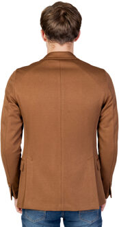 Bruine Katoenen Blazer Casual Stijl