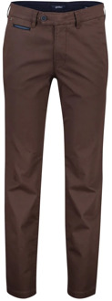 Bruine Katoenen Chino Broek Gardeur , Brown , Heren - 3XL