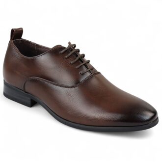 Bruine klassieke Oxford Derby-schoenen met vetersluiting voor heren - EU 40