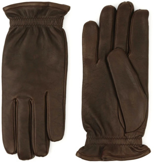 Bruine Leren Handschoenen met Kasjmier en Wol Voering Orciani , Brown , Heren - ONE Size
