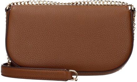 Bruine Leren Schoudertas - One Size