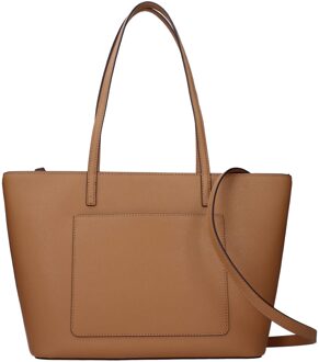 Bruine Leren Schoudertas - One Size