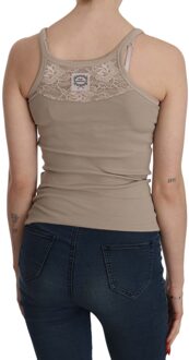 Bruine Mouwloze Spaghetti Band Top Blouse Veelkleurig