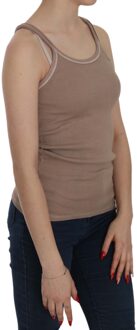 Bruine Mouwloze Spaghetti Top Blouse Veelkleurig