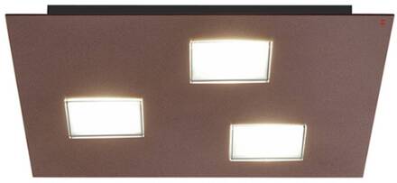 Bruine plafondlamp Quarter met 3 LED's bruin, wit