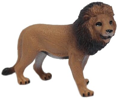 Bruine plastic leeuw 9 cm