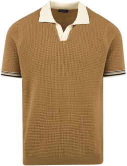 Bruine Polo T-shirt Model D0G146W Drumohr , Brown , Heren - Xl,L,M