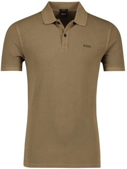 Bruine Prime Polo - Slim Fit, Katoen Hugo Boss , Brown , Heren - 2Xl,S,4Xl,3Xl,5Xl