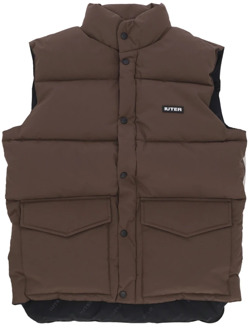 Bruine Puff Vest Streetwear Jas Iuter , Brown , Heren - Xl,M,S