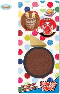 Bruine schmink met sponsje Bruin - Kastanje