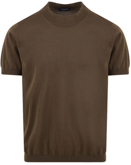 Bruine T-shirt en Polo Collectie Drumohr , Brown , Heren - 2Xl,Xl,L,M