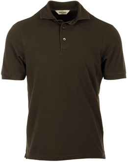 Bruine T-shirts en Polos Collectie Gran Sasso , Brown , Heren - Xl,L,M