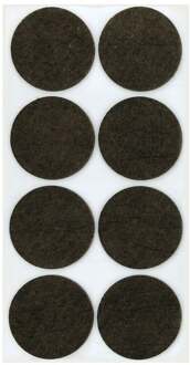 Bruine viltschijf rond diameter 6 cm (8 stuks)