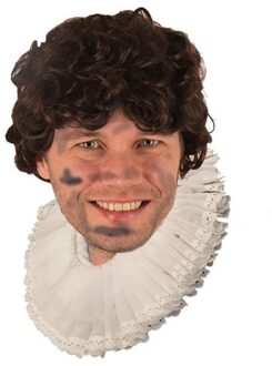 Bruine zwarte roetveeg pieten pruik afro voor volwassenen met krulletjes