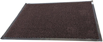 Brumag Anti slip deurmat/schoonloopmat PVC - bruin - 90 x 60 cm - voor binnen - Deurmatten