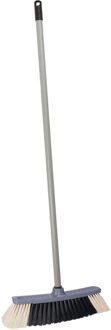 Brumag bezem voor binnen - bezemkop donkergrijs - breedte 35 cm - steel 130 cm - alle vloeren