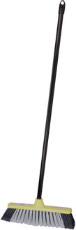 Brumag bezem voor binnen - bezemkop geel - breedte 35 cm - steel 130 cm - alle vloeren