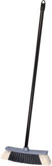 Brumag bezem voor binnen - bezemkop grijs - breedte 35 cm - steel 130 cm - alle vloeren