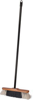 Brumag bezem voor binnen - houten bezemkop bruin - breedte 28 cm - steel 130 cm - alle vloeren