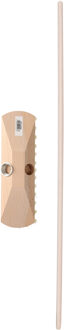 Brumag Luiwagen/schrobber 23 cm - met houten steel 140 cm - zachte schrobborstel - schoonmaakborstel