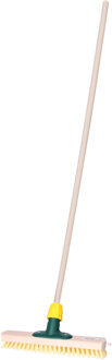 Brumag Luiwagen/schrobber 30 cm - met houten steel 120 cm - harde schrobborstel